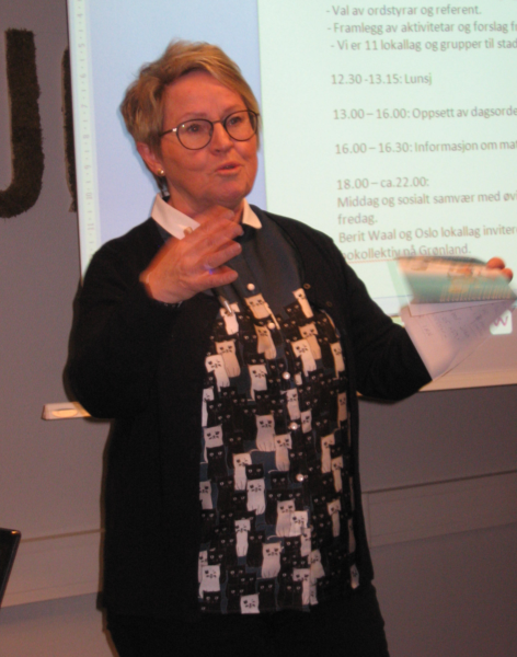 Turid Lilleheie fortalte om erfaringene fra Klimafestivalen i Drammen.