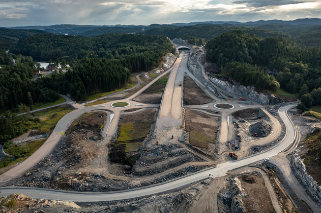 Motorvei under bygging mellom Kr.sand og Mandal.