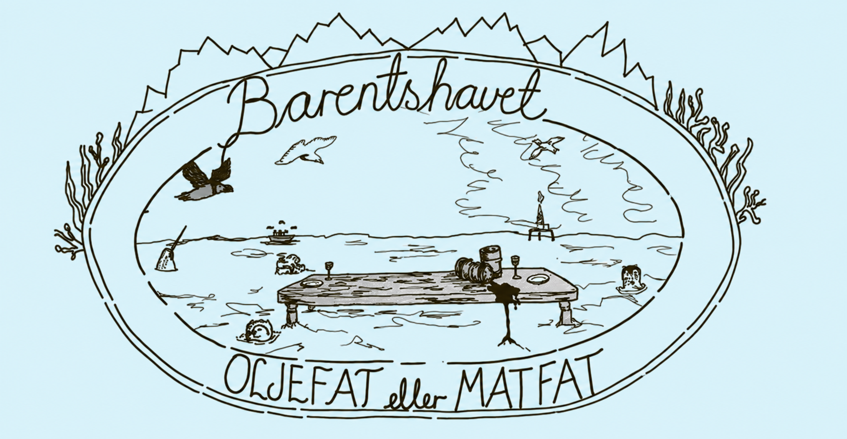 Barentshavet på isblått papir